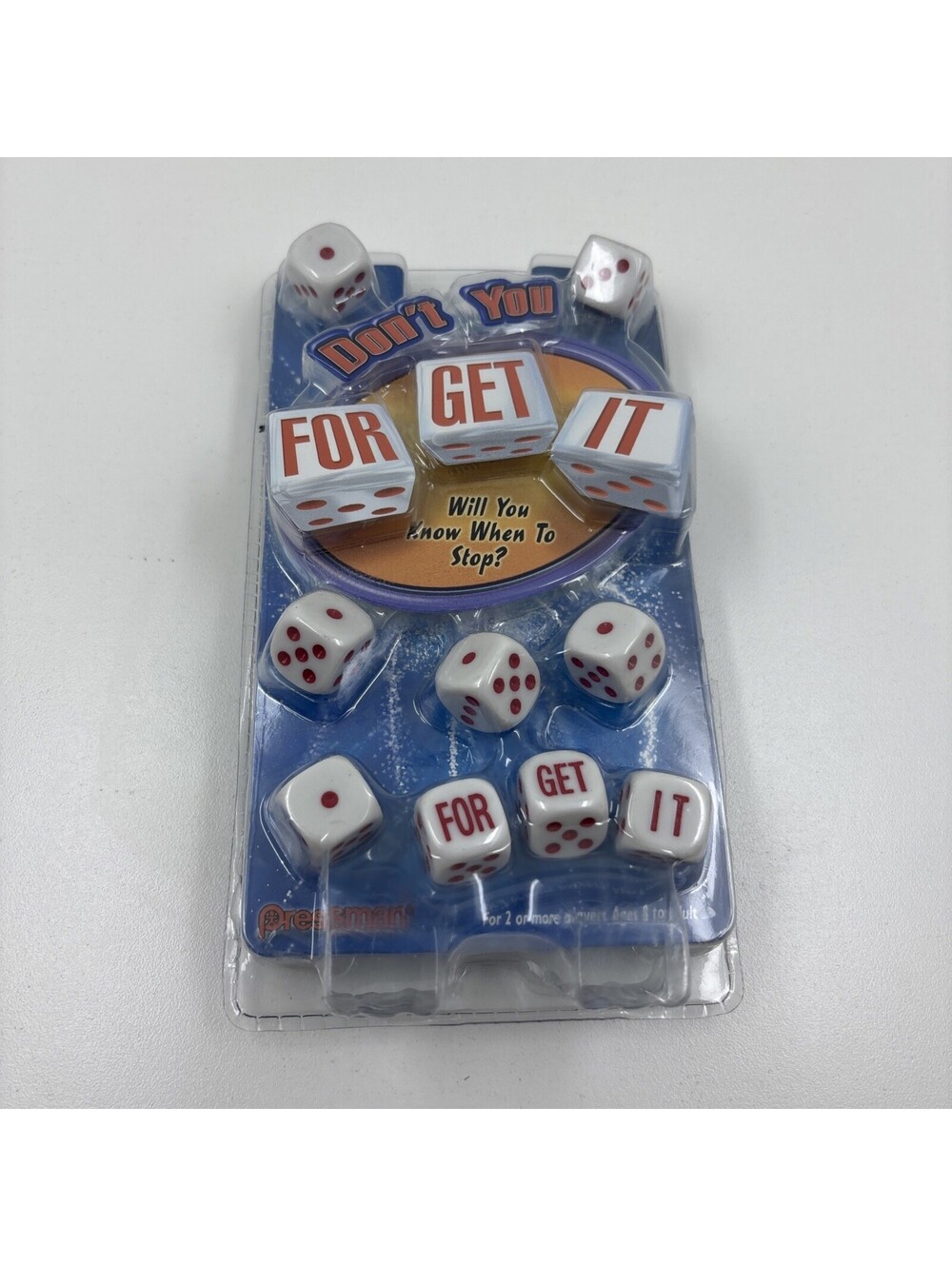 Dont You For Get It Dice Game Pressman Kids Adult Game 2+ Players NEW SEALED